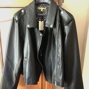 Eloquii Faux Leather Crop Moto Jacket